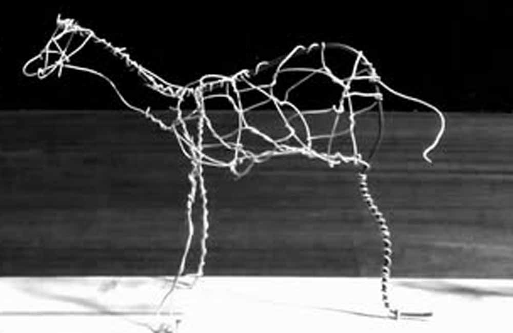 Minimalist Wire Horse Sculpture